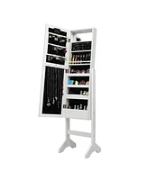 Gouun Mirrored Jewelry Cabinet Armoire Organizer w/ Led lights