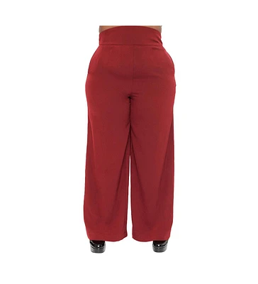 Unique Vintage Plus High Waistband Wide Leg Pants