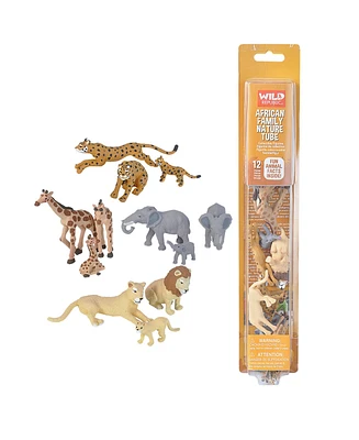 Wild Republic Nature Tube African Family Figurines, 12 Pieces