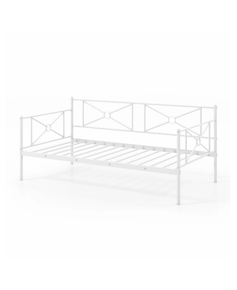 Gouun Metal Daybed Twin Bed Frame Stable Steel Slats Sofa Bed