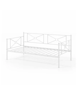 Gouun Metal Daybed Twin Bed Frame Stable Steel Slats Sofa Bed