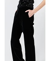 endless rose Women's Velvet High Waisted Trousers