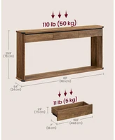 Slickblue 63-Inch Console Table with 3 Drawers Narrow Entryway for Living Room or Hallway