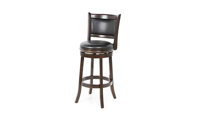 Slickblue Cappuccino Swivel Bar Stool with Faux Leather Upholstered Seat