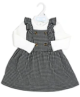 Baby Mode Girls Bodysuit and Houndstooth Jumper, 2-Piece Set