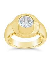 Sterling Forever Zora Cubic Zirconia Dome Signet Statement Ring