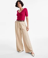 Boss Orange Women's V-Neck Ribbed Top