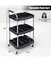 Gouun 3 Layer Detailing Tool Utility Cart Tool Organizer Mobile Rolling Cart with Multiple Divider