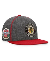 Fanatics Men's Heather Gray/Red Chicago Blackhawks 2025 Nhl Winter Classic Novelty Strapback Hat