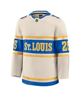 Fanatics Men's Jordan Kyrou Cream St. Louis Blues 2025 Nhl Winter Classic Premium Player Jersey