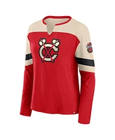 Fanatics Women's Red Chicago Blackhawks 2025 Nhl Winter Classic Frozen Long Sleeve Notch Neck T-Shirt