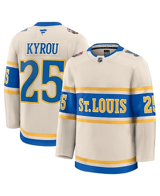 Fanatics Men's Jordan Kyrou Cream St. Louis Blues 2025 Nhl Winter Classic Premium Player Jersey