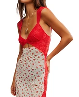 Free People Women's Suddenly Fine Floral Mesh & Lace Nightgown