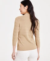 Anne Klein Women's Mock Neck 3/4-Sleeve Sweater