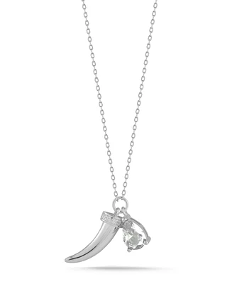 Rachel Zoe Sterling Silver Horn Pendant Necklace