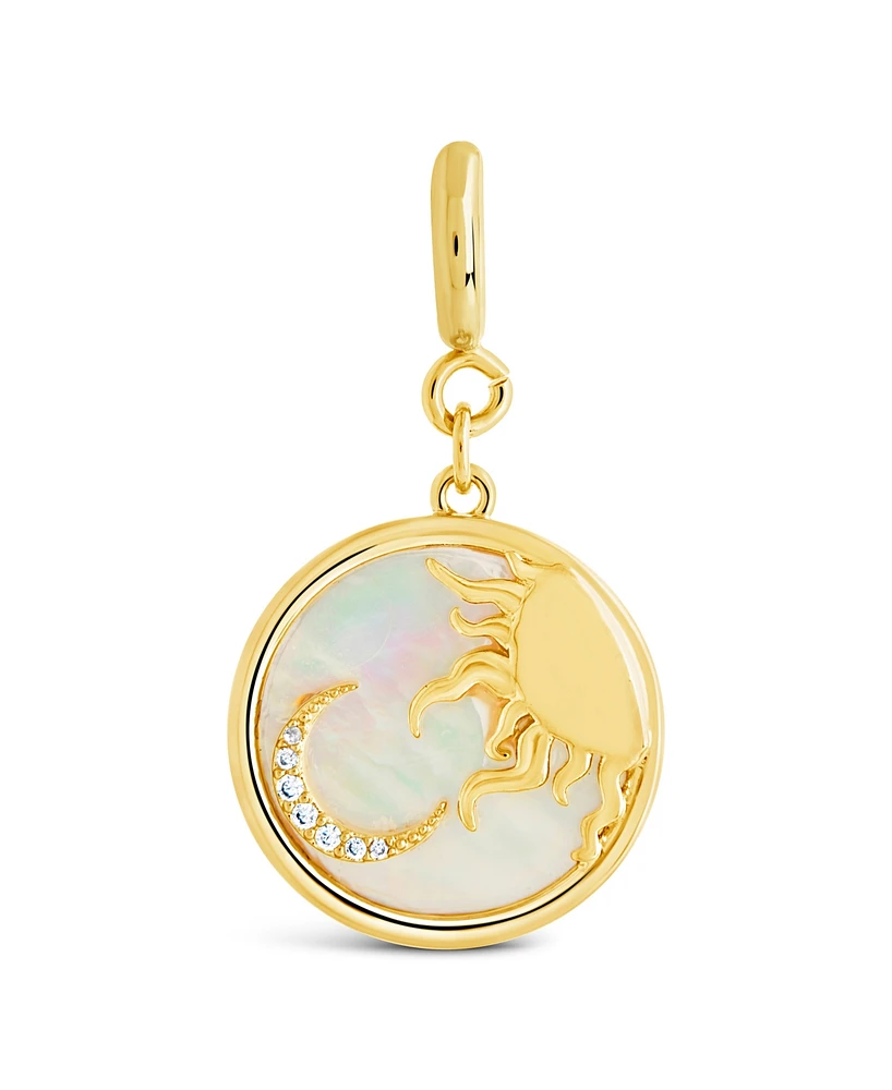 Sterling Forever Sun and Moon Mother of Pearl Charms