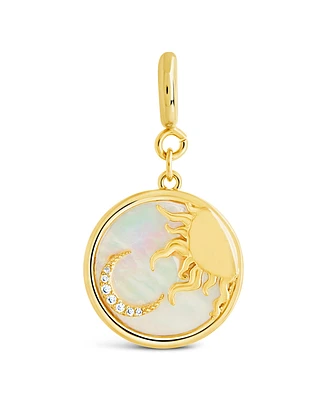 Sterling Forever Sun and Moon Mother of Pearl Charms