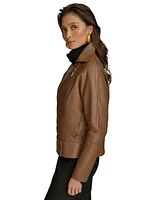 Donna Karan New York Women's Asymmetric Leather Moto Jacket