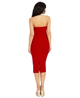 Dress the Population Women's Erica Strapless Plunge-Neck Bodycon Midi