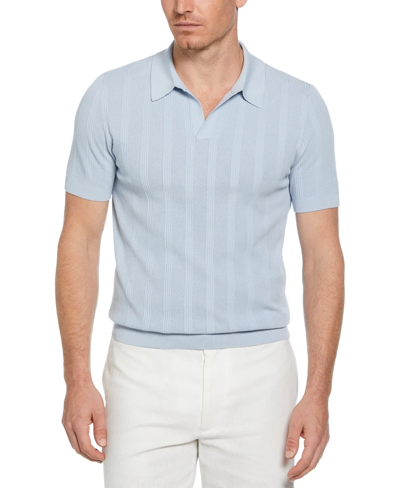 Perry Ellis Men's Johnny Collar Stripe Polo Shirt