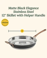 Cuisinart Matte Black Elegance Stainless Steel 12" Skillet