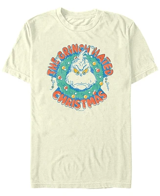 Fifth Sun Men's Grinch Hates Christmas Stamp Short Sleeve T-Shirt