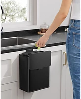 Slickblue 2.1-Gallon Hanging Trash Can with Lid for Kitchen or Bathroom Waste Storage