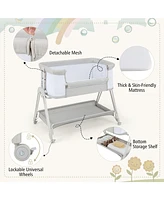 Gouun Portable Bedside Bassinet with 7 Adjustable Heights