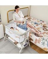 Gouun Baby Portable Bedside Sleeper with 7 Adjustable Heights