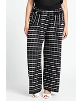 Eloquii Plus Knit Tweed Wide Leg Pant