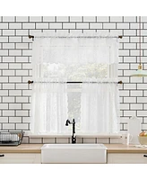 No. 918 Ariella Floral Lace Sheer Rod Pocket Kitchen Curtain Valance