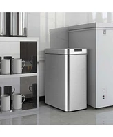 Costway Slim Kitchen Trash Can with Wing Lids 13.2 Gal Automatic Sensor Garbage Can
