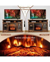 Gouun 48 Inch Electric Fireplace Tv Stand with Cabinets for TVs Up to 55 Inch