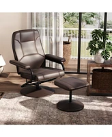 Gouun Swivel Lounge Chair Recliner with Ottoman
