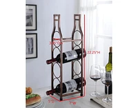 Kings Brand Furniture Countertop Tabletop Wine Rack, Wine Bottle Storage Holder for Home Kitchen & Bar - Brushed Copper - No Assembly Required