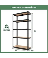 Costway Pcs 5 Tier Adjustable Garage Shelving Unit with lbs Max Load for Warehouse