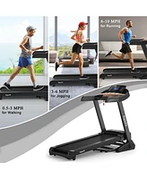 Gymax 3.75HP Folding Treadmill Running Jogging Machine w/ 15% Automatic Incline