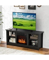 Gouun Tv Stand for up to 65 Inch Flat Screen TVs with Adjustable Shelves for 18 Inch Electric Fireplace (Not Included