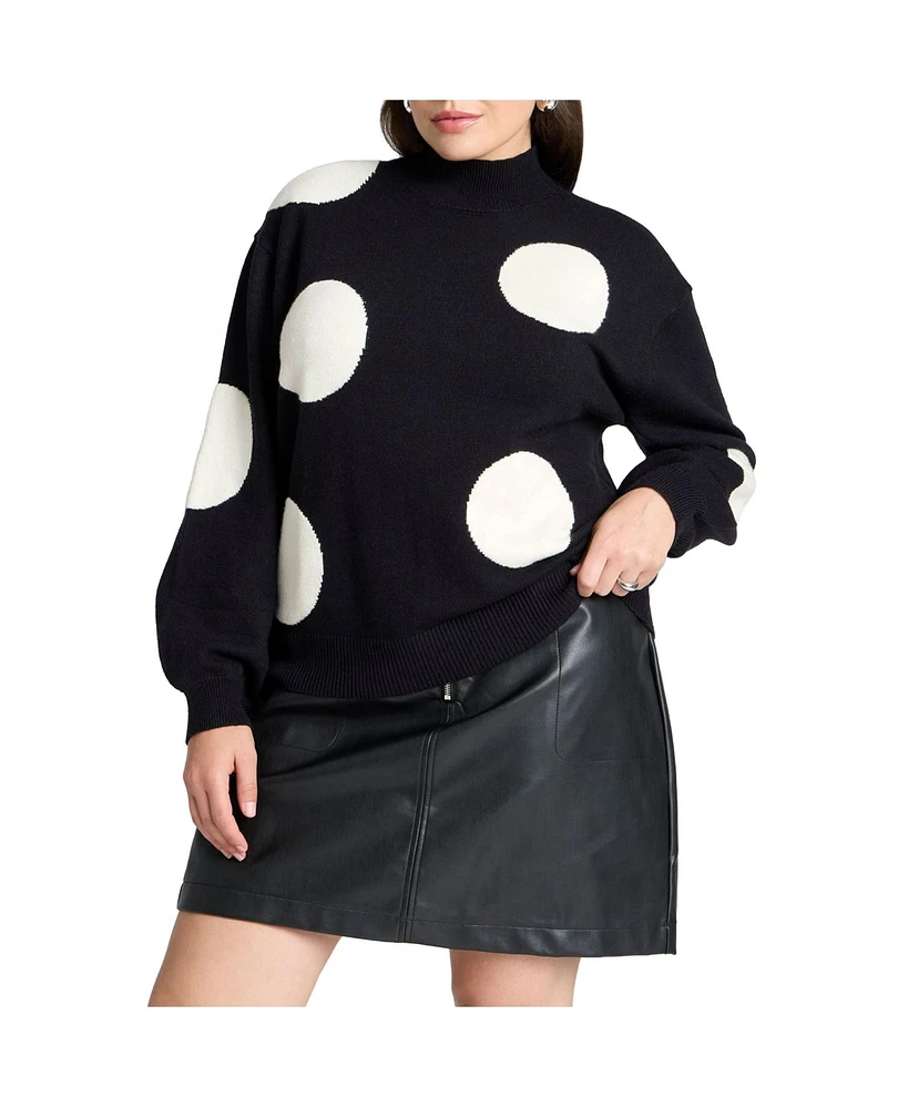 Eloquii Plus Size Polka Dot Sweater