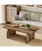 Tribesigns Rectangle Coffee Table, 47-Inch Wood Rectangular Living Room Table, Farmhouse Accent Center Table Low Cocktail Tea Table with Sturdy Base &