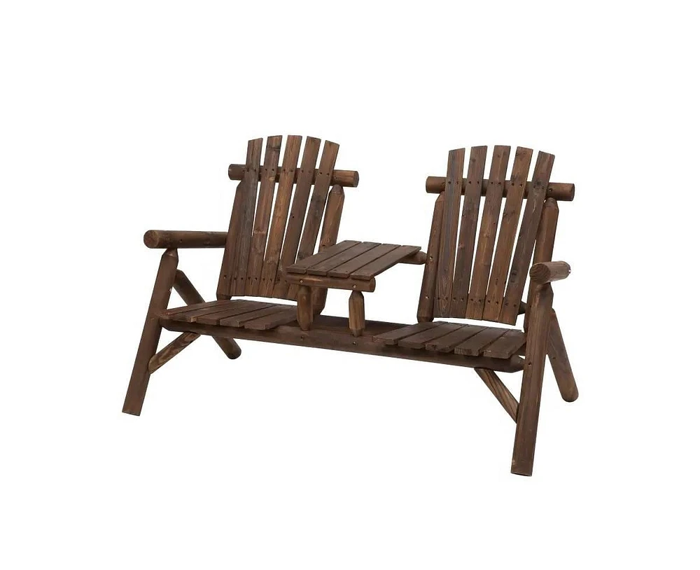 Slickblue Adirondack Patio Set 2 Chair Lounger with Center Coffee Table for Outdoor Relaxation