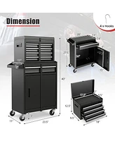 Gouun 2-in-1 Tool Chest and Cabinet with 5 Sliding Drawers