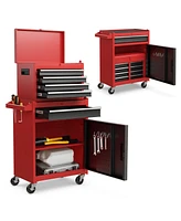 Gouun 2-in-1 Tool Chest and Cabinet with 5 Sliding Drawers