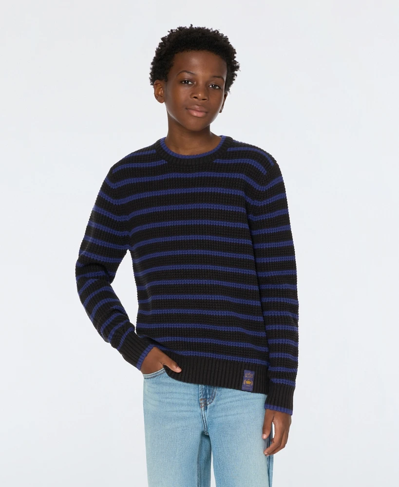 Scotch & Soda Big Boys Yarn Dye Stripe Crew Neck Sweater