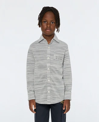 Scotch & Soda Big Boys Space Dyed Button Up Shirt