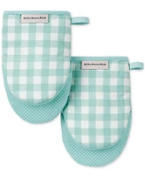 KitchenAid Gingham-Print Mini Oven Mitts, Set of 2