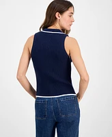 Freshman Juniors' Flyaway Collared Sweater Vest