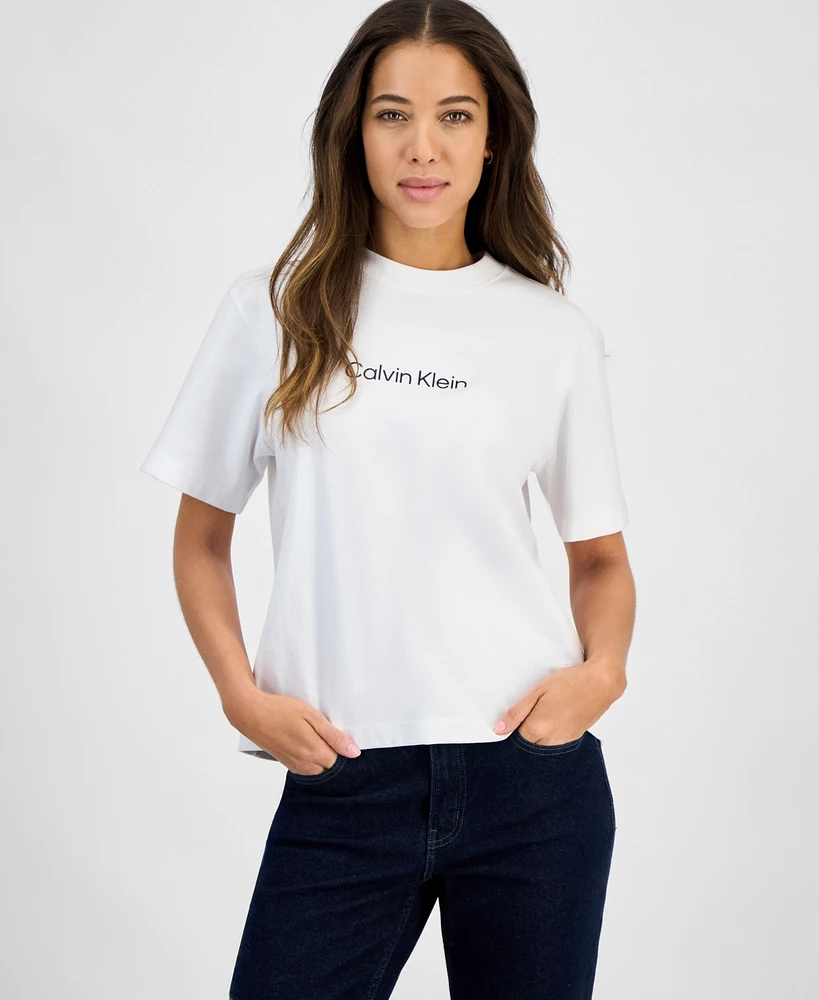 Calvin Klein Jeans Women's Cotton Relaxed-Fit Logo T-Shirt