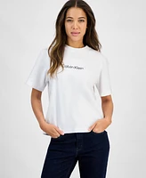 Calvin Klein Jeans Women's Cotton Relaxed-Fit Logo T-Shirt