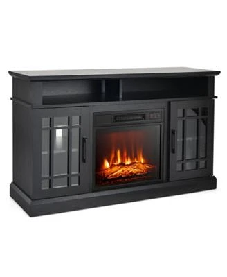 Gouun 48 Inch Electric Fireplace Tv Stand with Cabinets for TVs Up to 55 Inch